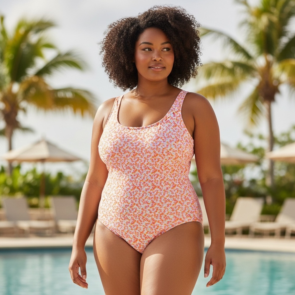 NWT Amazon Essentials 4X One Piece Swimsuit Plus Size Floral Full Coverage